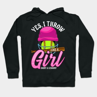 Funny Yes, I Throw Like a Girl Want a Lesson? Hoodie